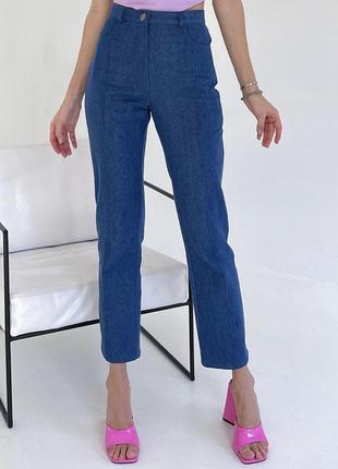 Stylish high-waisted pleated jeans shtoyko