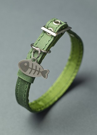 PERSONALIZED LEATHER CAT COLLAR