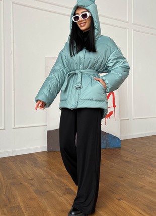 Demi-season jacket in olive color
