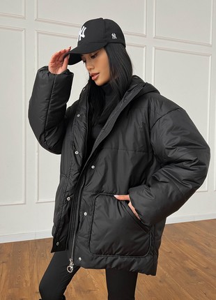 Demi-season jacket in black color2 photo