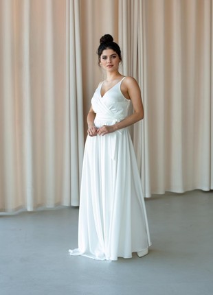 Long off white wedding dress straps5 photo