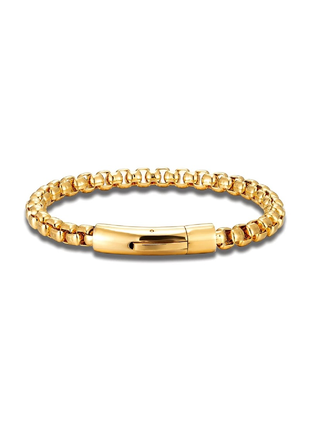 Steel bracelet in the form of a gold-colored chain with a clasp (17017)