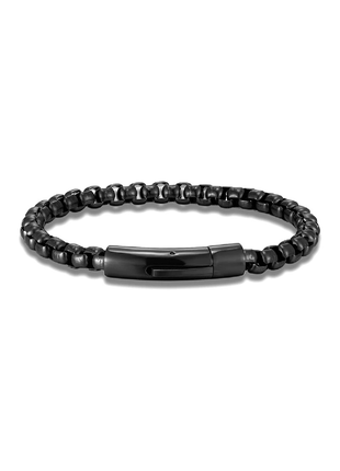 Steel bracelet in the form of a black chain with a clasp (17018)