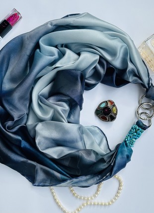 Scarf ",, Blue ocean of love ,, from the brand MyScarf. Decorated with natural turquoise7 photo