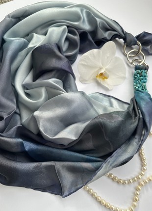 Scarf ",, Blue ocean of love ,, from the brand MyScarf. Decorated with natural turquoise3 photo