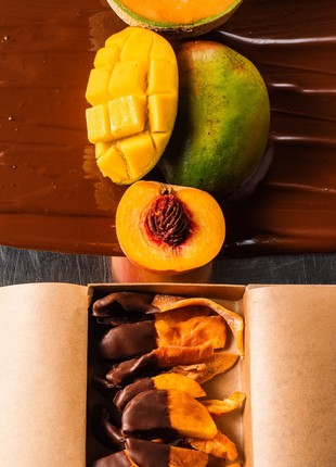 Mango, melon, peach in chocolate "Healthy Choice"2 photo