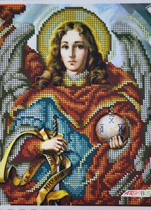 Saint Michael the Archangel Icon Kit Bead Embroidery a4p_0032 photo