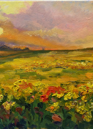 Oil painting "Morning sunflower"2 photo