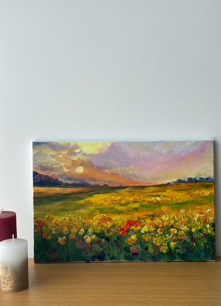 Oil painting "Morning sunflower"