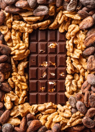 Dark chocolate 77% with walnuts Healthy Choice set 5 pcs2 photo
