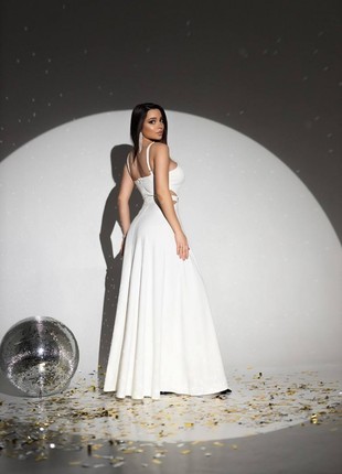 White prom dress 2023 / Wedding reception dress / Rehearsal dinner dress3 photo