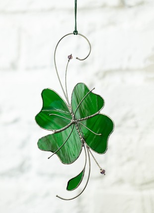 Four-leaf clover Suncatcher Stained Glass Decor Home House Window Wall Hangings