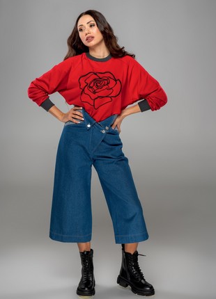 Sweatshirt with embroidery - "Rose"1 photo
