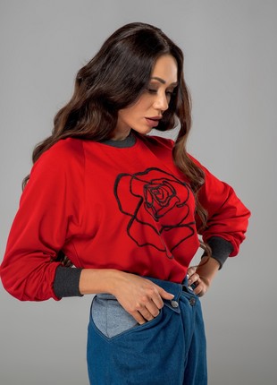 Sweatshirt with embroidery - "Rose"3 photo