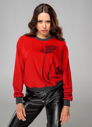 Sweatshirt with embroidery - "Tulip"2 photo