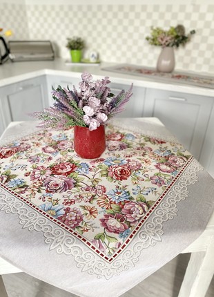 Tapestry tablecloth  97 x 100 cm./ 38x39 in.2 photo