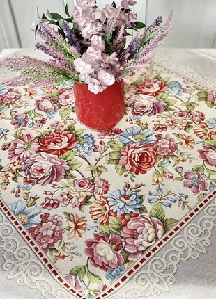 Tapestry tablecloth  97 x 100 cm./ 38x39 in.5 photo