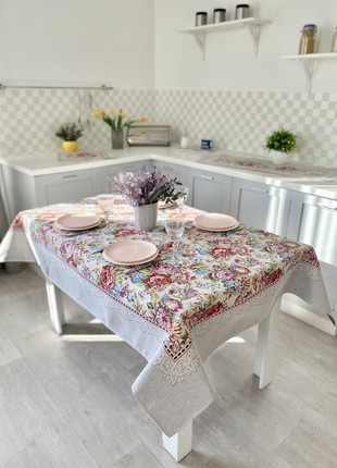 Tapestry tablecloth 137x240 cm./54x94 in/  tablecloth on the kitchen table1 photo