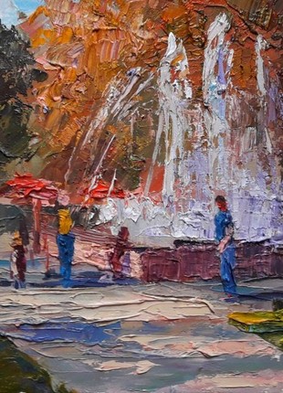 Oil painting Fountain. Kremenchuk Serdyuk Boris Petrovich nSerb854