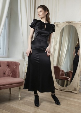 Long  black Italian khadi dress1 photo