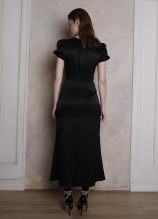 Long  black Italian khadi dress4 photo