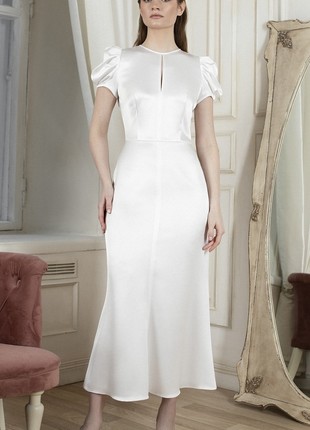 Long  white Italian khadi dress