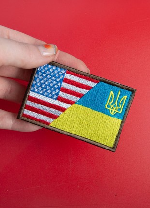 Embroidered Velcro Chevron for Ukraine and USA - 5.3x8.4 cm