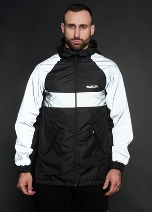 Men's windbreaker Athletic black/reflective Custom Wear