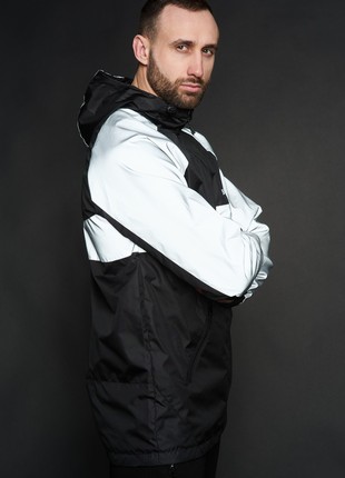 Men's windbreaker Athletic black/reflective Custom Wear3 photo