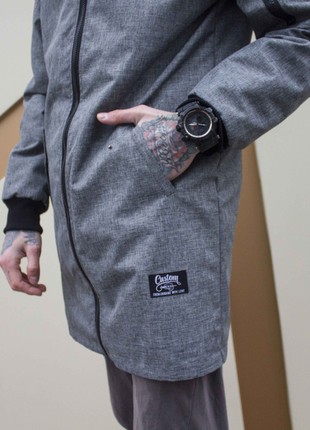 Windbreaker-bomber Long two-sided Black/Grey Custom Wear4 photo