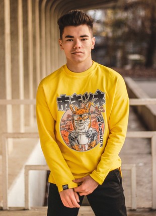 Sweatshirt yellow Kitsune Custom Wear