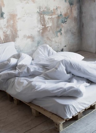 Percale bedding set WHITE CRYSTAL family