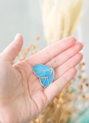 Morpho butterfly stained glass jewelry5 photo