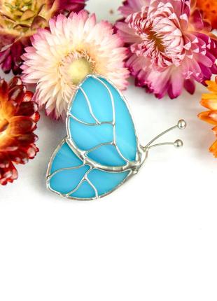 Morpho butterfly stained glass jewelry