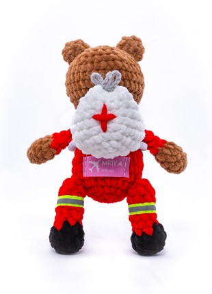 Knitted plush toy  Bear paramedic Lubomyr4 photo