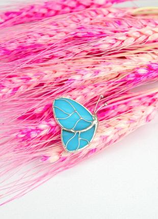 Morpho butterfly stained glass jewelry2 photo