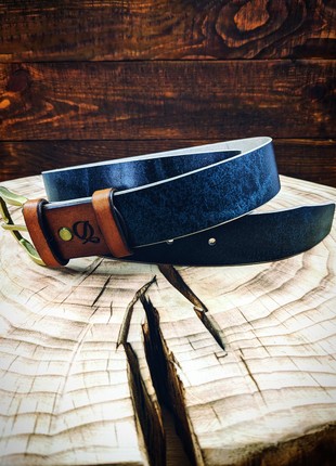 Handmade belt | Blue | Brass1 photo