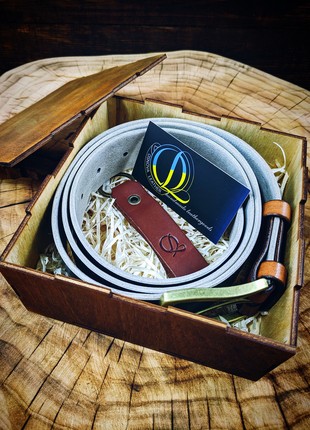 Handmade belt | Blue | Brass7 photo