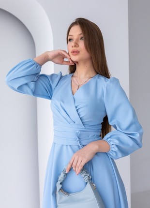 Blue classic midi-length dress2 photo