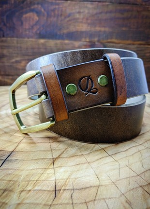 Handmade belt | cognac color| Brass2 photo