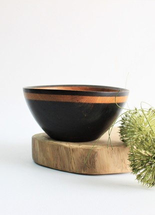 cereal small bowl, handmade black wooden dinnerware