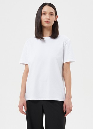 White basic cotton T-shirt3 photo
