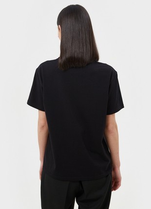 Black basic cotton T-shirt2 photo