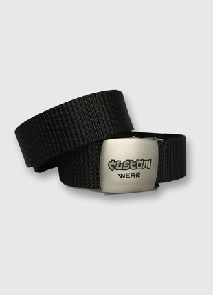 Belt black with an engraved metal plate Custom Wear1 photo