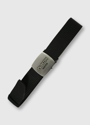 Belt black with an engraved metal plate Custom Wear5 photo