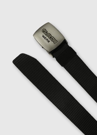 Belt black with an engraved metal plate Custom Wear3 photo
