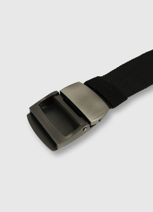 Belt black with an engraved metal plate Custom Wear4 photo