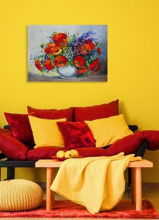Interior painting oil painting still life flowers "Scent of summer" without a frame gift2 photo