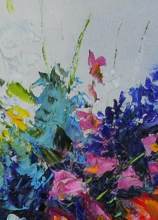 Interior painting oil painting still life flowers "Scent of summer" without a frame gift7 photo