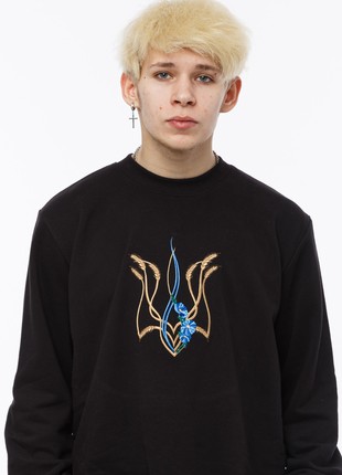 Men's sweatshirt with  "Malwy trident" embroidery black